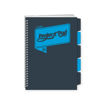 Picture of A4 PROJECT PAD SPIRAL NOTEBOOK BLACK/BLUE W/5 DIVIDERS 100PG